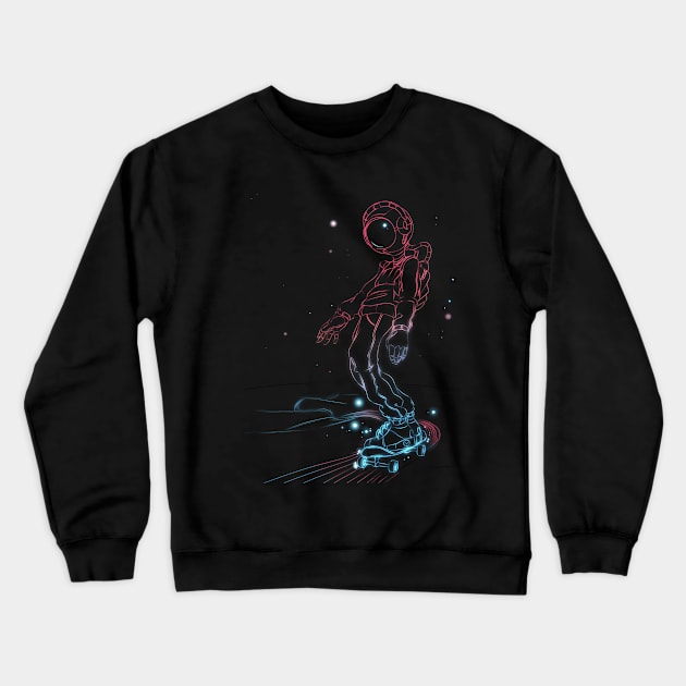 Space Skater Crewneck Sweatshirt by VeryCerealsStore